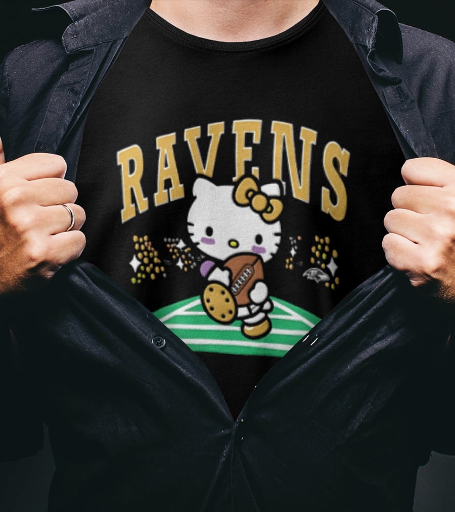Hello Kitty Baltimore Ravens Football Collaboration T-Shirt