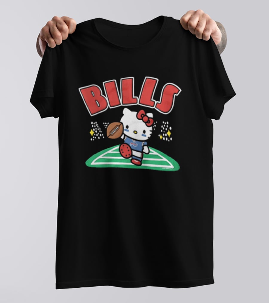 Hello Kitty Buffalo Bills Football Style Collaboration T-Shirt
