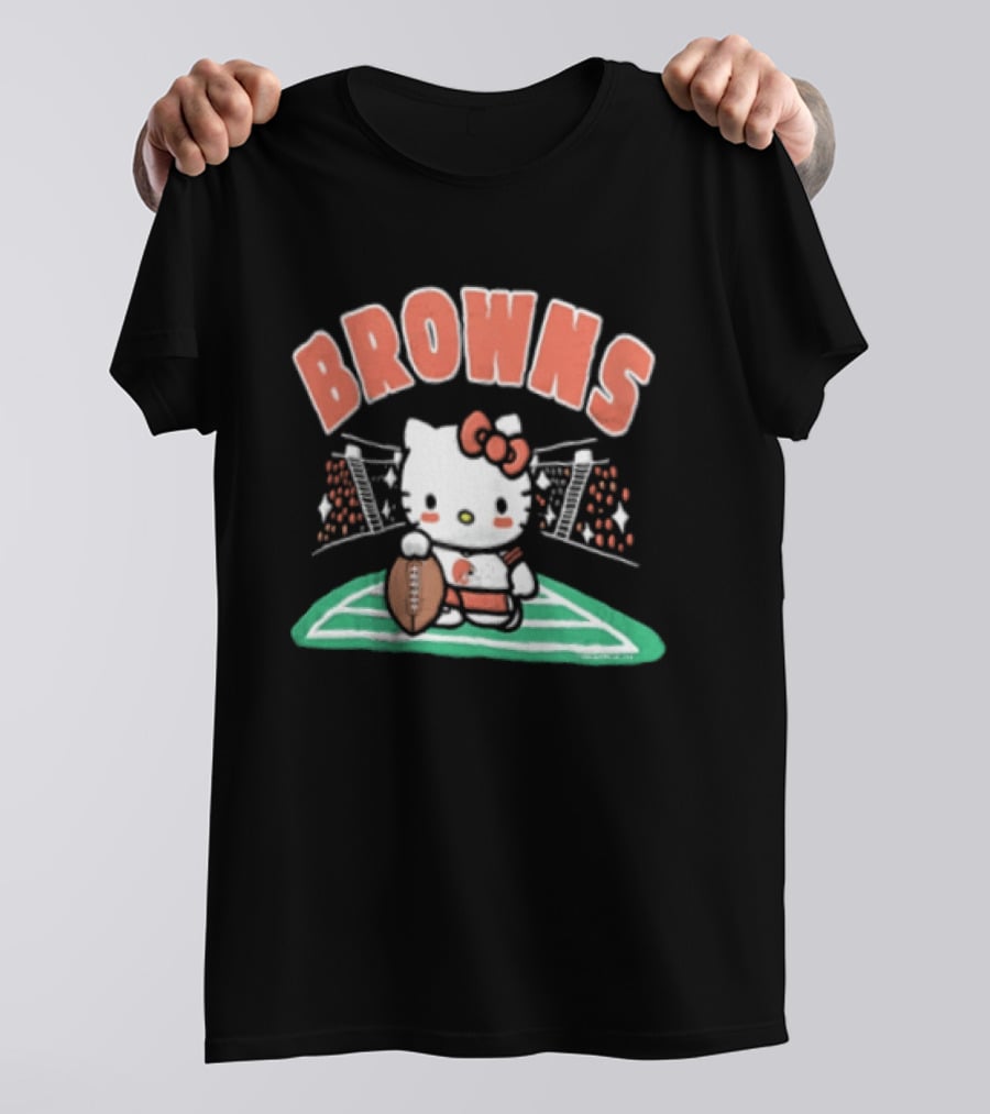 Hello Kitty Football Collaboration With Cleveland Browns T-Shirt