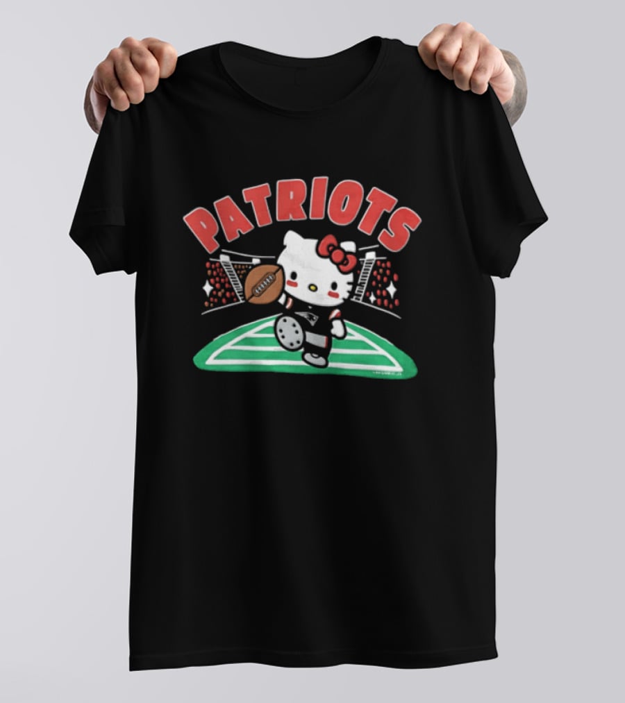 Hello Kitty Patriots Football Touchdown Collaboration T-Shirt