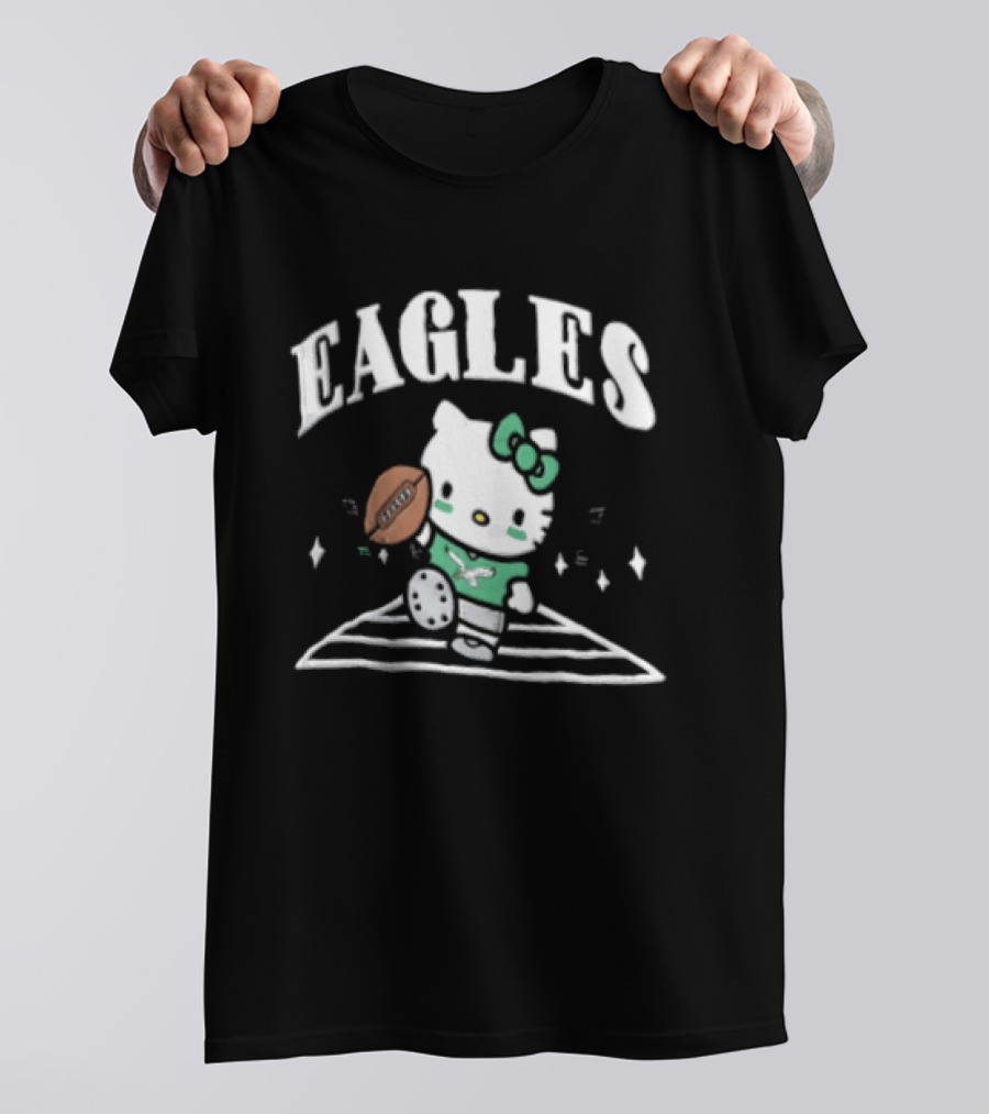 Hello Kitty Philadelphia Eagles Football Collaboration T-Shirt