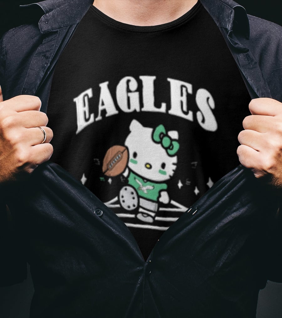 Hello Kitty Philadelphia Eagles Football Collaboration T-Shirt