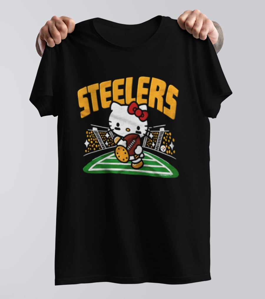 Hello Kitty Pittsburgh Steelers Football Collaboration T-Shirt