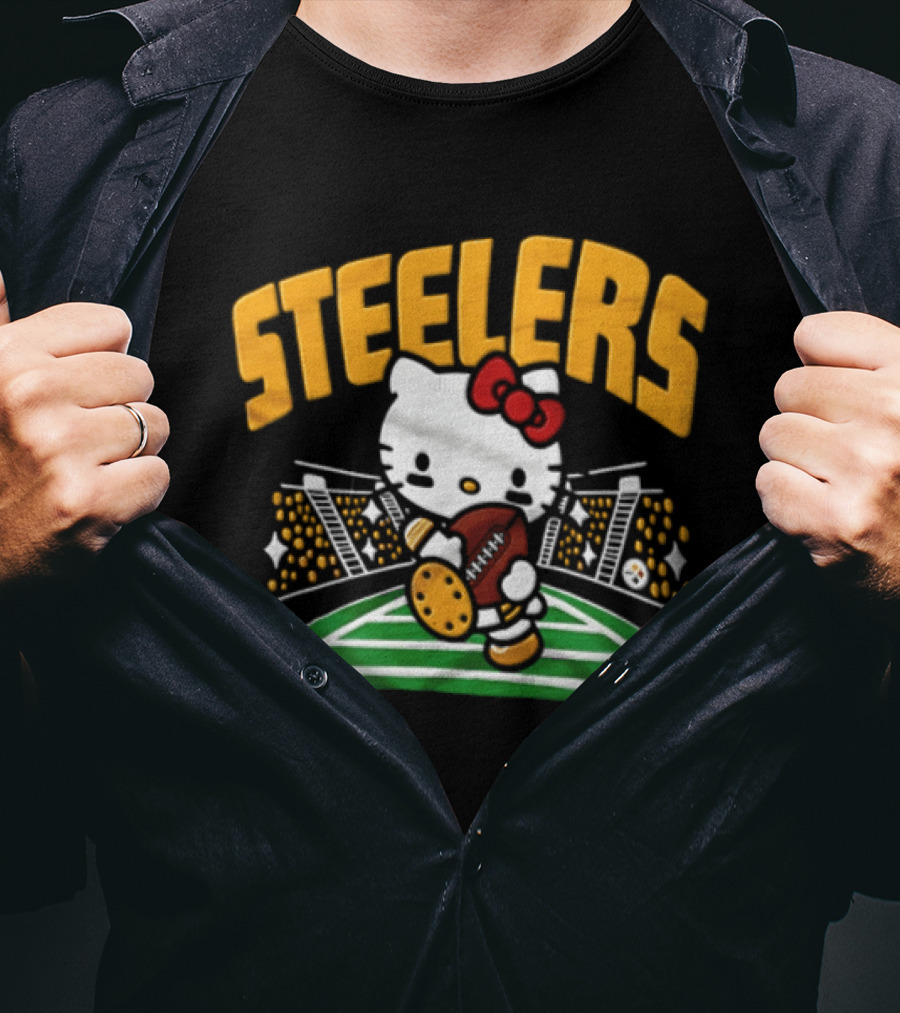 Hello Kitty Pittsburgh Steelers Football Collaboration T-Shirt