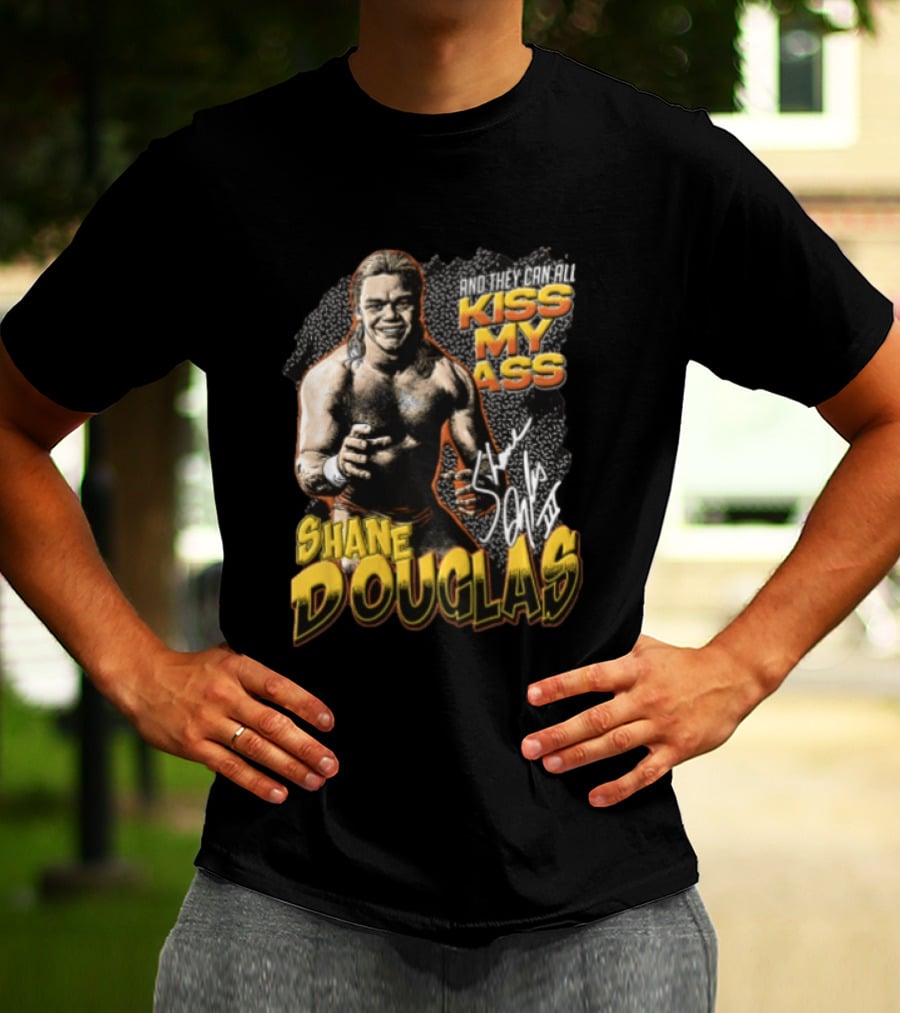 Shane Douglas Kiss My Ass Signature Iconic Franchise Wrestling T-Shirt