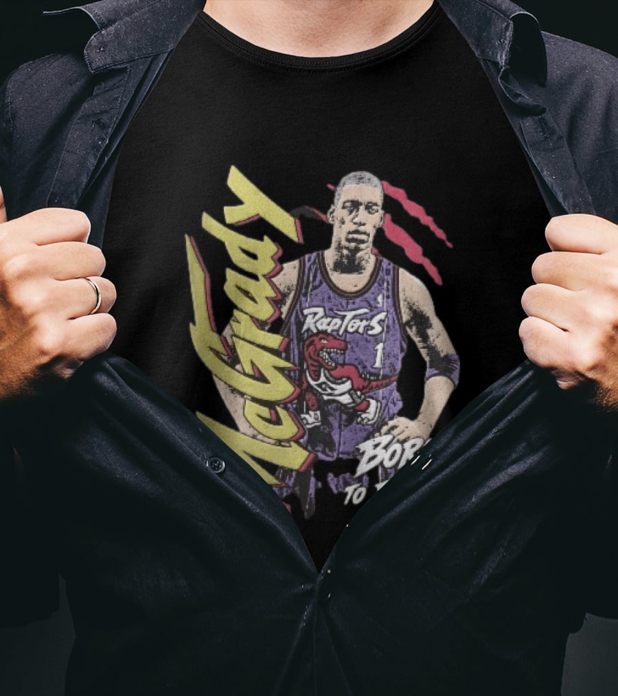McGrady Raptors Born To Fly Distressed Red Claw Marks Grunge T-Shirt