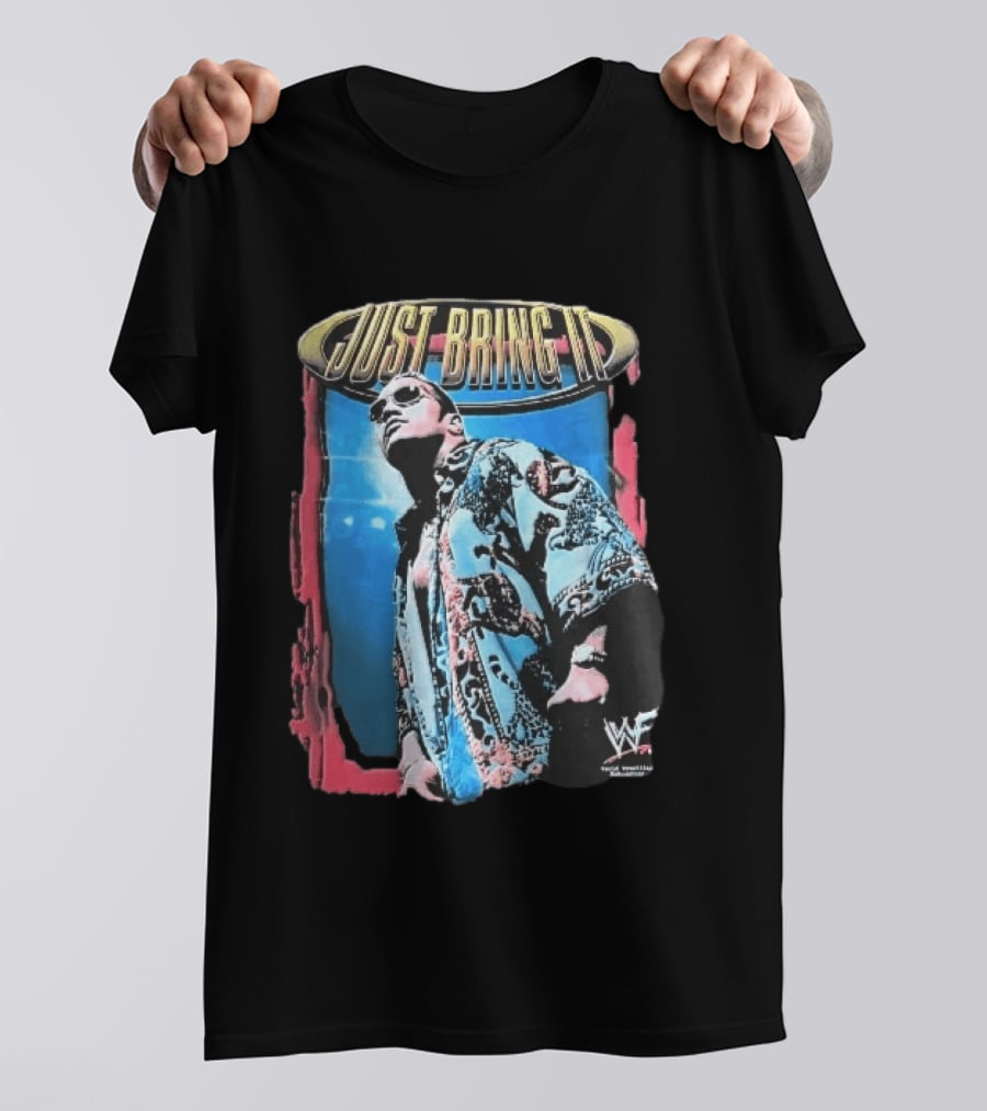 World Wrestling Federation Just Bring It Dwayne The Rock Johnson Sunglasses T-Shirt
