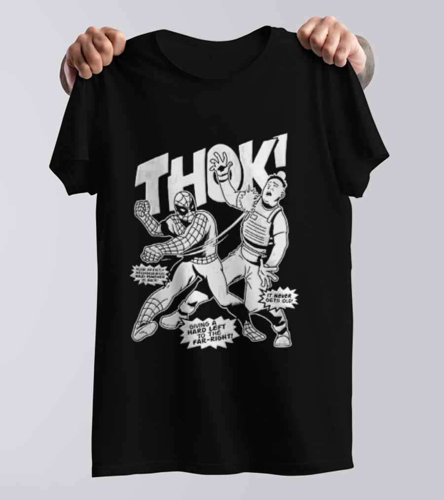 Spider Man Thok Nazi Puncher Far Right Comic Line T-Shirt