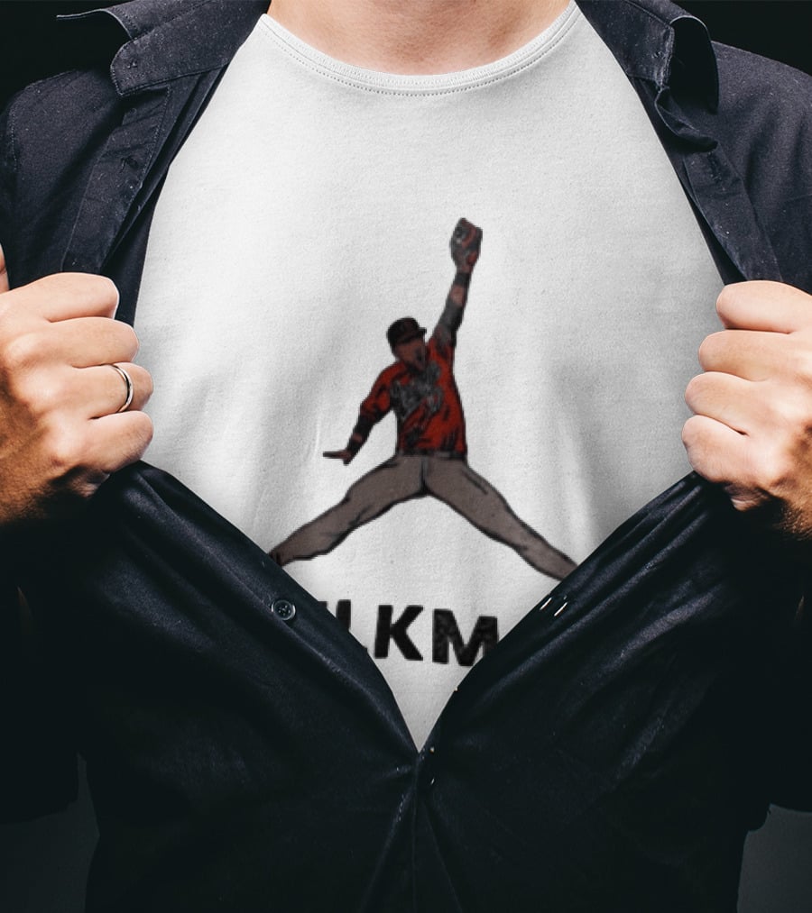 Atlanta Braves MLB Milkman Michael Harris II Jumpman Pose Catching 23 T-Shirt
