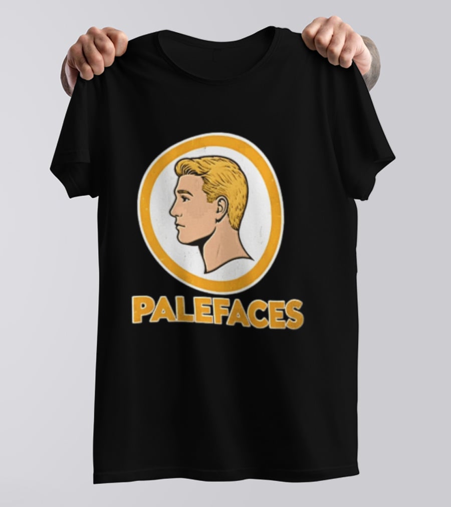 Palefaces Distressed Blonde Male Profile Circular T-Shirt