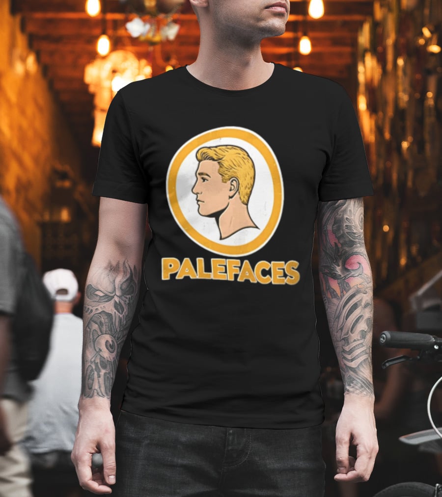 Palefaces Distressed Blonde Male Profile Circular T-Shirt