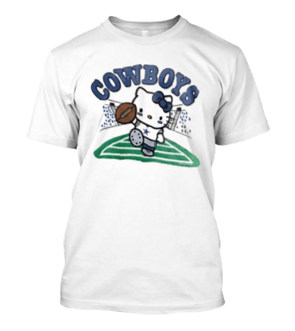 Hello Kitty Cowboys Football Collab With Dallas Touchdown T-Shirt