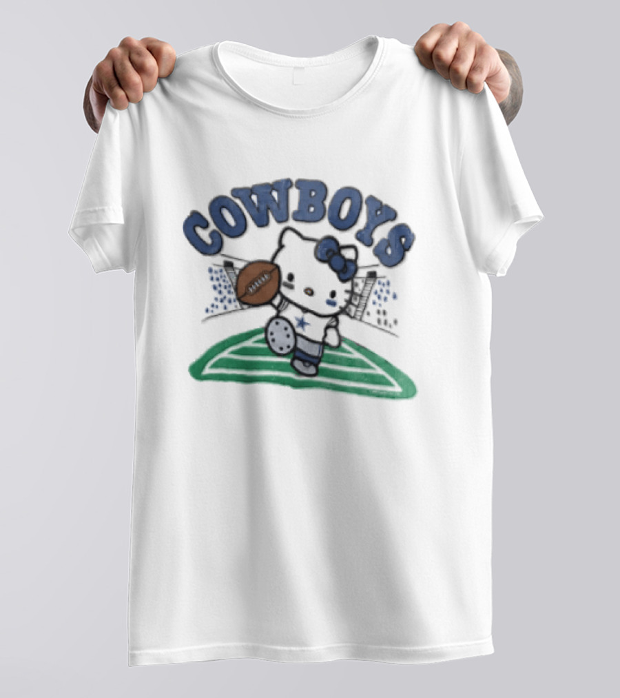 Hello Kitty Cowboys Football Collab With Dallas Touchdown T-Shirt