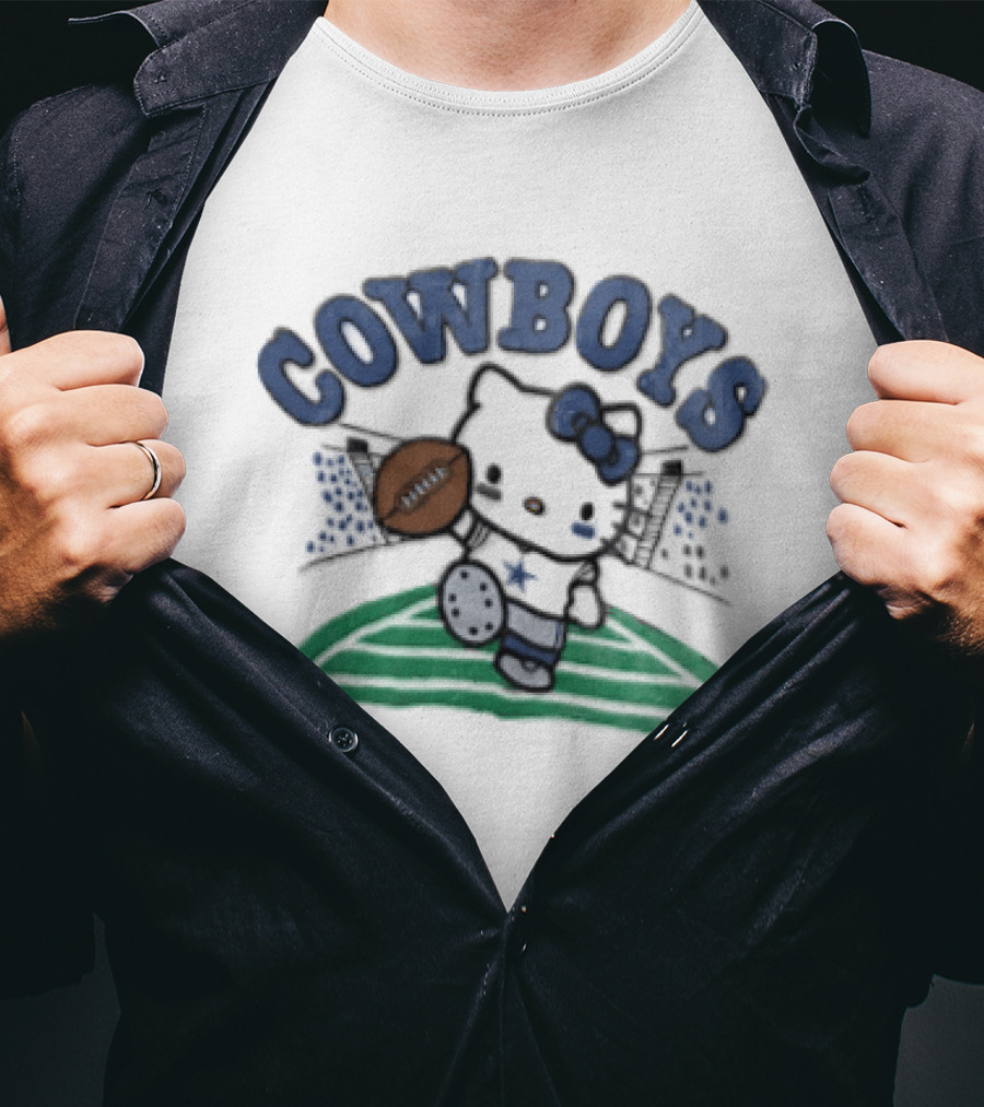 Hello Kitty Cowboys Football Collab With Dallas Touchdown T-Shirt