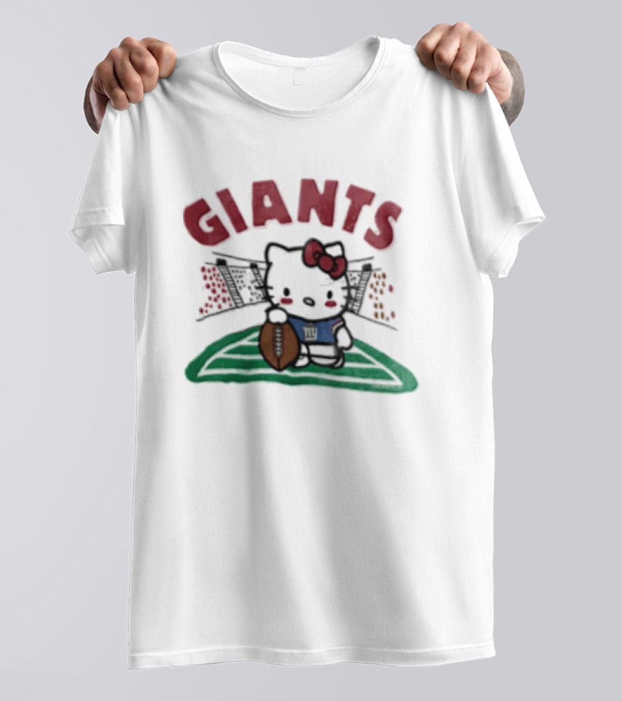 Hello Kitty New York Giants Collaboration Football Themed Holder T-Shirt