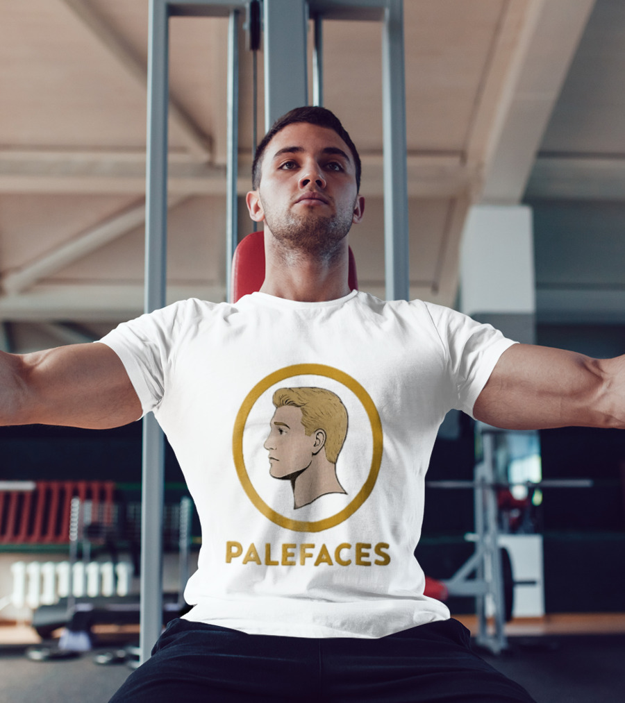 Palefaces Blonde Profile Circular Frame Line T-Shirt