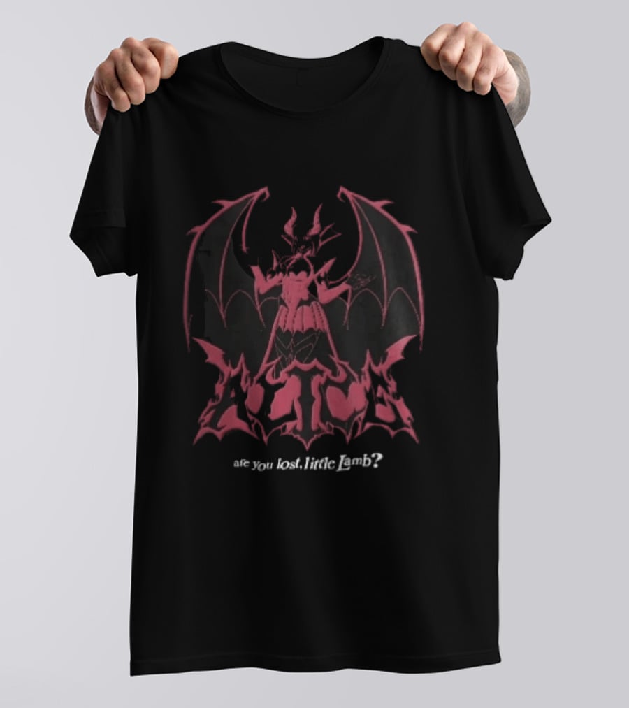 Alice Are You Lost Little Lamb Demon Bat Wings T-Shirt