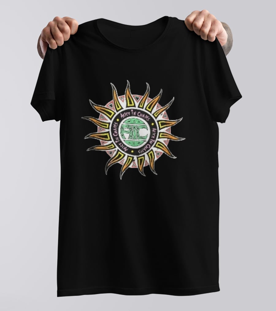 Alice In Chains Sun Icon With Band Name T-Shirt