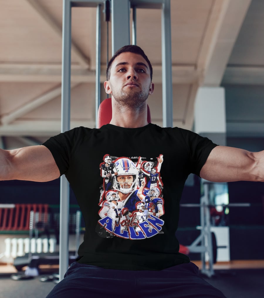 Buffalo Bills Josh Allen Action Collage Football Player T-Shirt