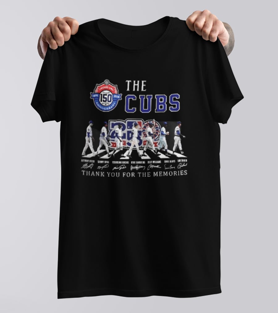 Chicago Cubs 1876 2026 150th Anniversary Legendary Players Thank You For The Memories T-Shirt