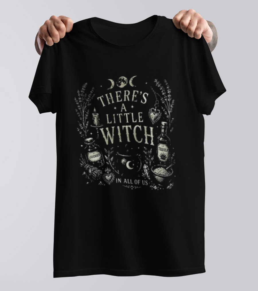 There's A Little Witch In All Of Us Moon And Candle Magic Potion T-Shirt