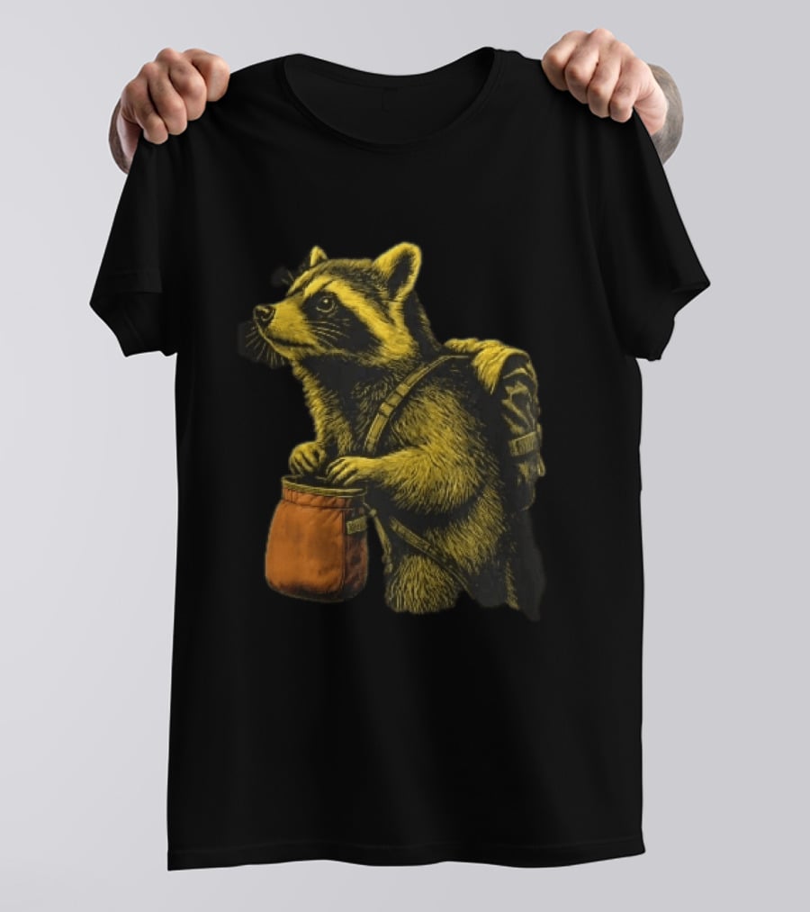 Raccoon Adventure Backpacking Chalk Bag Wildlife T-Shirt