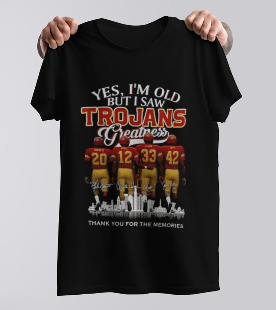 Yes I'm Old But I Saw Greatness Trojans Thank You For The Memories Garrett White Allen Loft T-Shirt