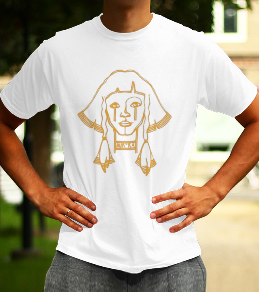 Aurora Ethereal Line Art Face Yellow T-Shirt