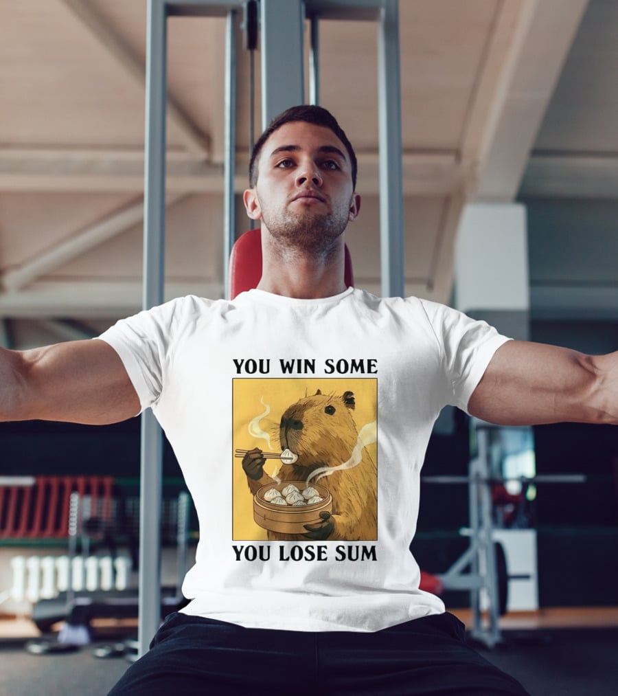 Capybara Eating Dim Sum You Win Some You Lose Sum T-Shirt