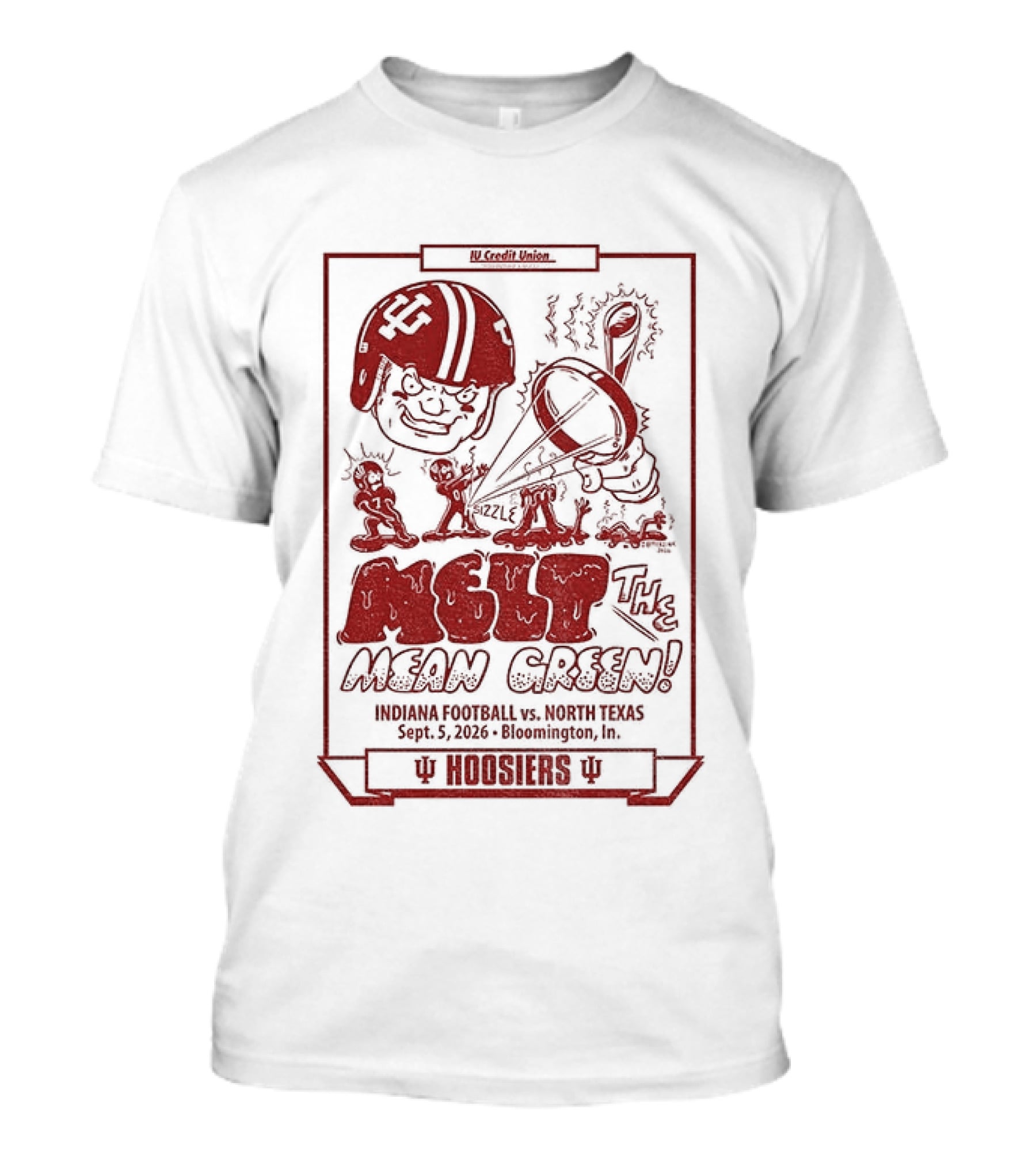 Indiana Hoosiers Melt The Mean Green Football Team Matchup Victory Scoreboard 1985 Season T-Shirt