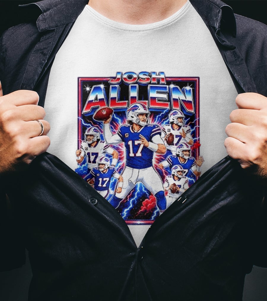 Josh Allen Buffalo Bills Galactic Storm Quarterback 17 T-Shirt
