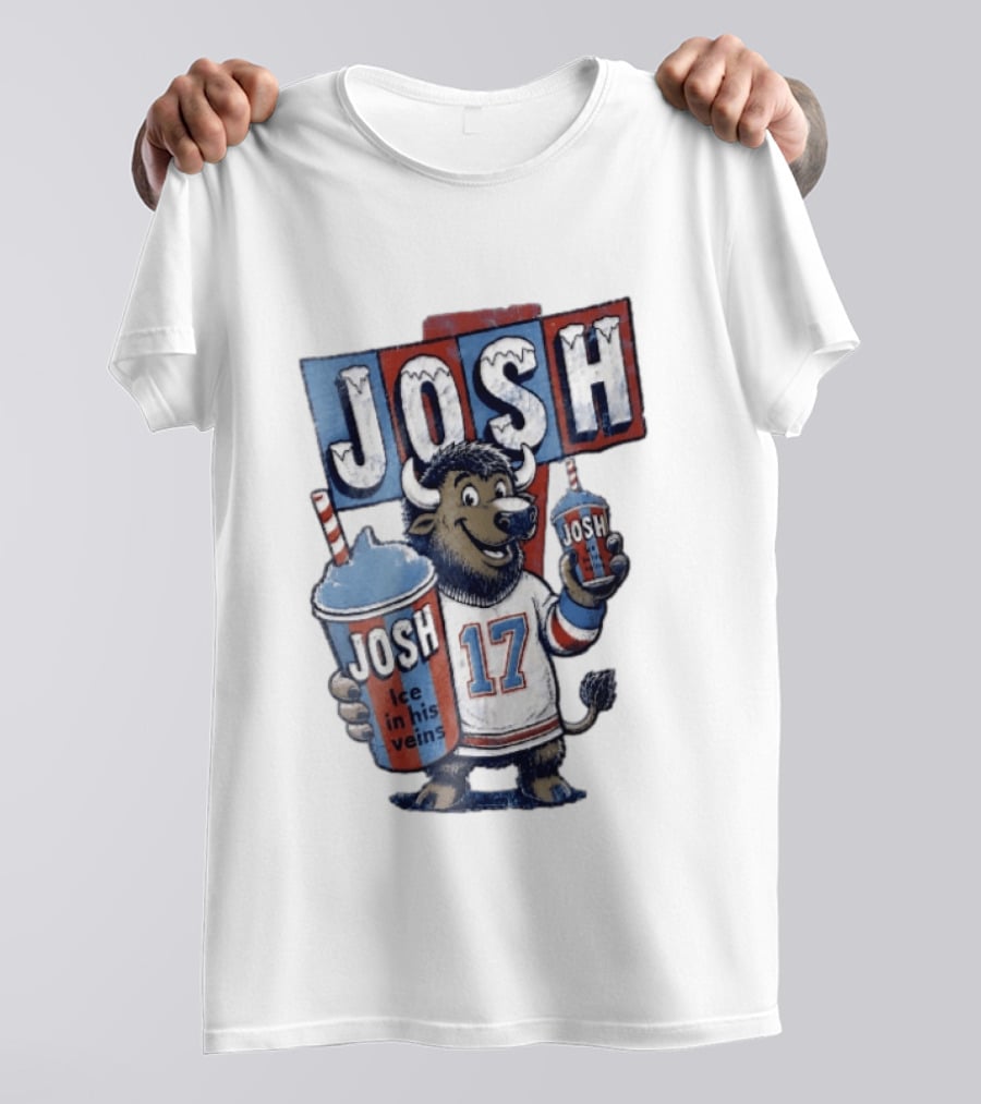 Josh 17 Ice In His Veins Buffalo Drinking Slushy T-Shirt