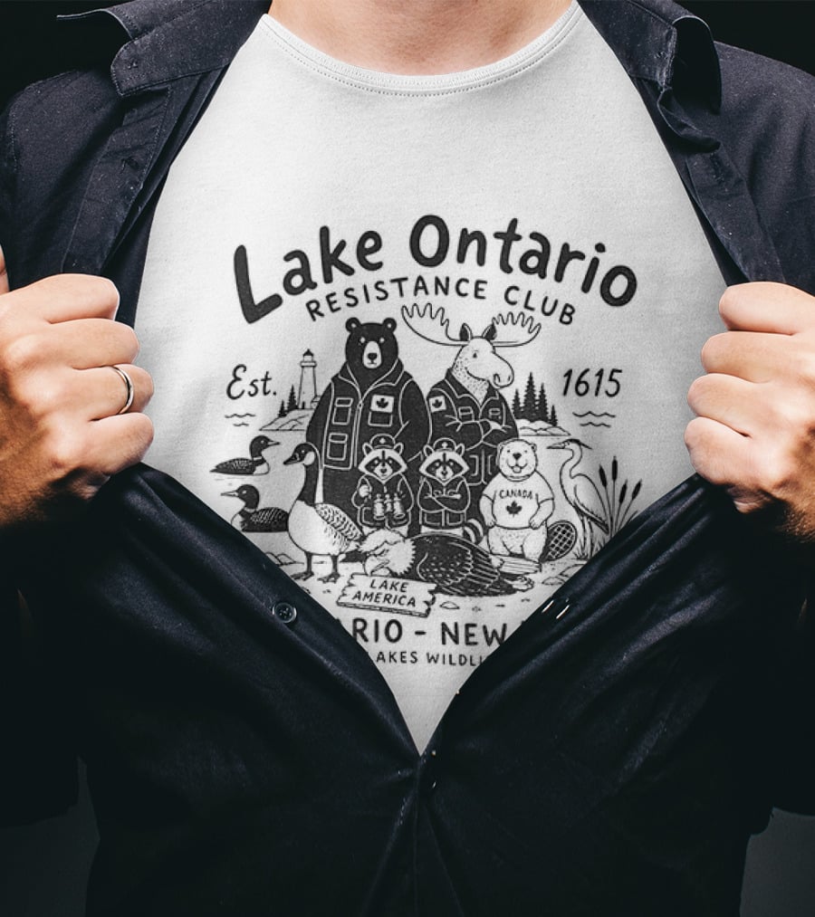 Lake Ontario Resistance Club Ontario New York Great Lakes Wildlife Society Est 1625 T-Shirt