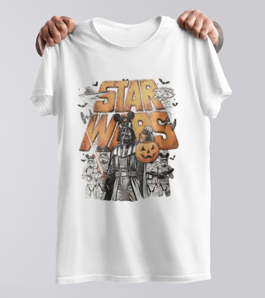 Star Wars Darth Vader Mickey Ears Stormtroopers Halloween Pumpkin T-Shirt