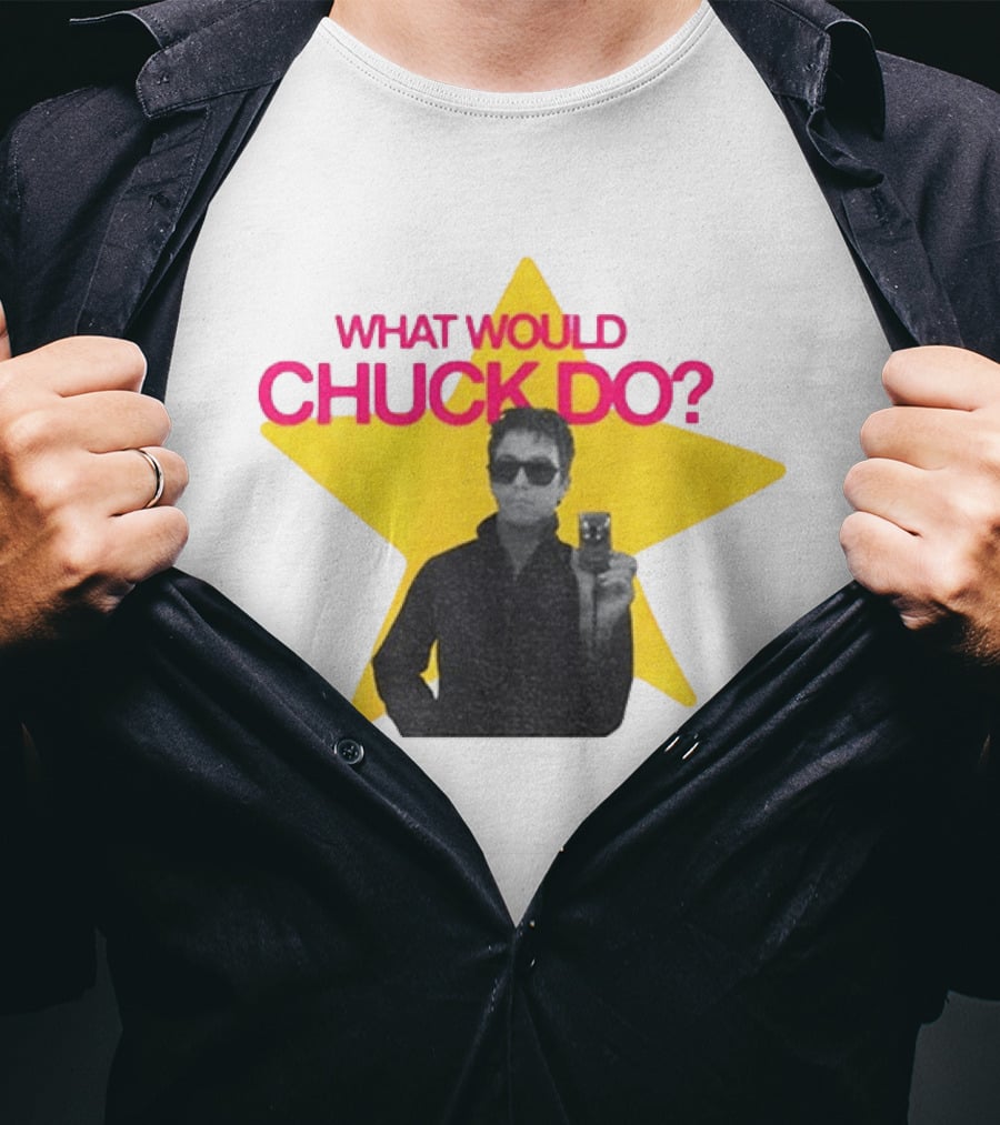 Chuck Timely And The Hourglass 90s Baby What Would Chuck Do Starburst T-Shirt
