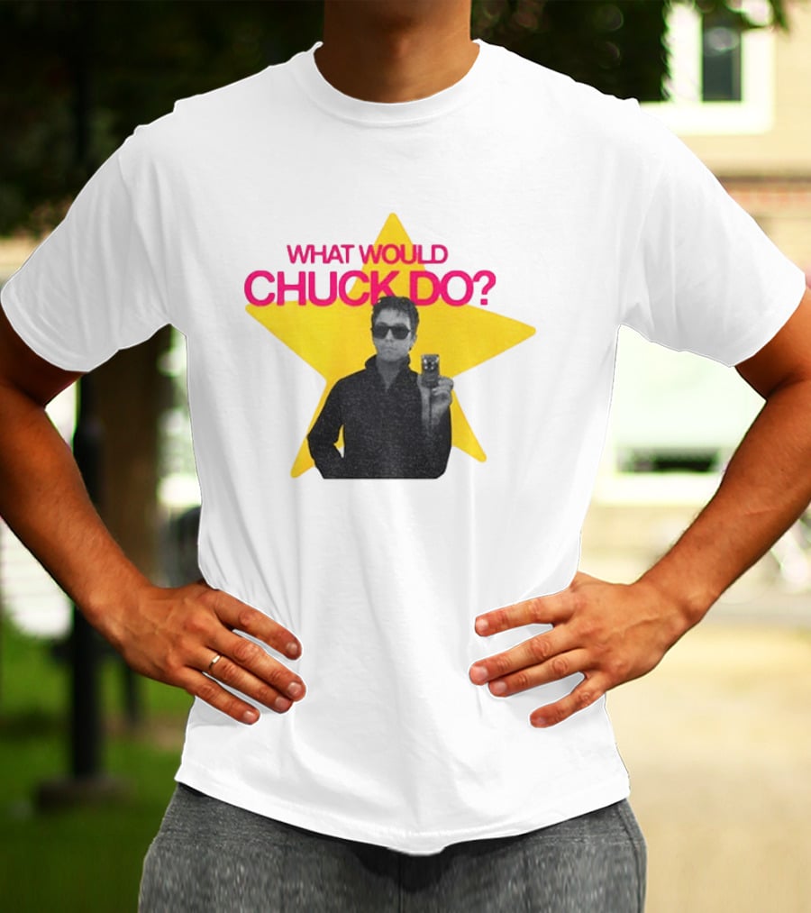 Chuck Timely And The Hourglass 90s Baby What Would Chuck Do Starburst T-Shirt