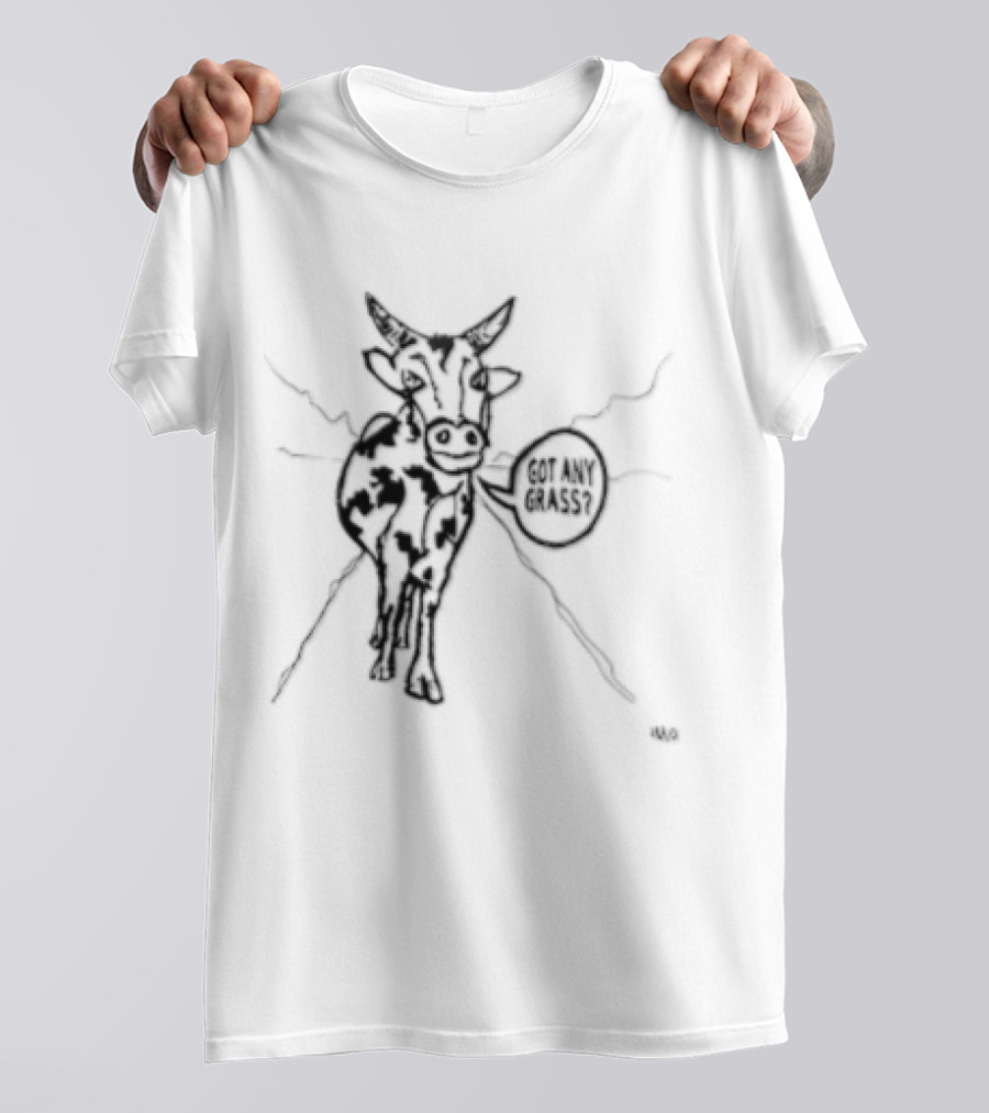 Cow Speaks Sarcasm Meme Black And White Sketch T-Shirt