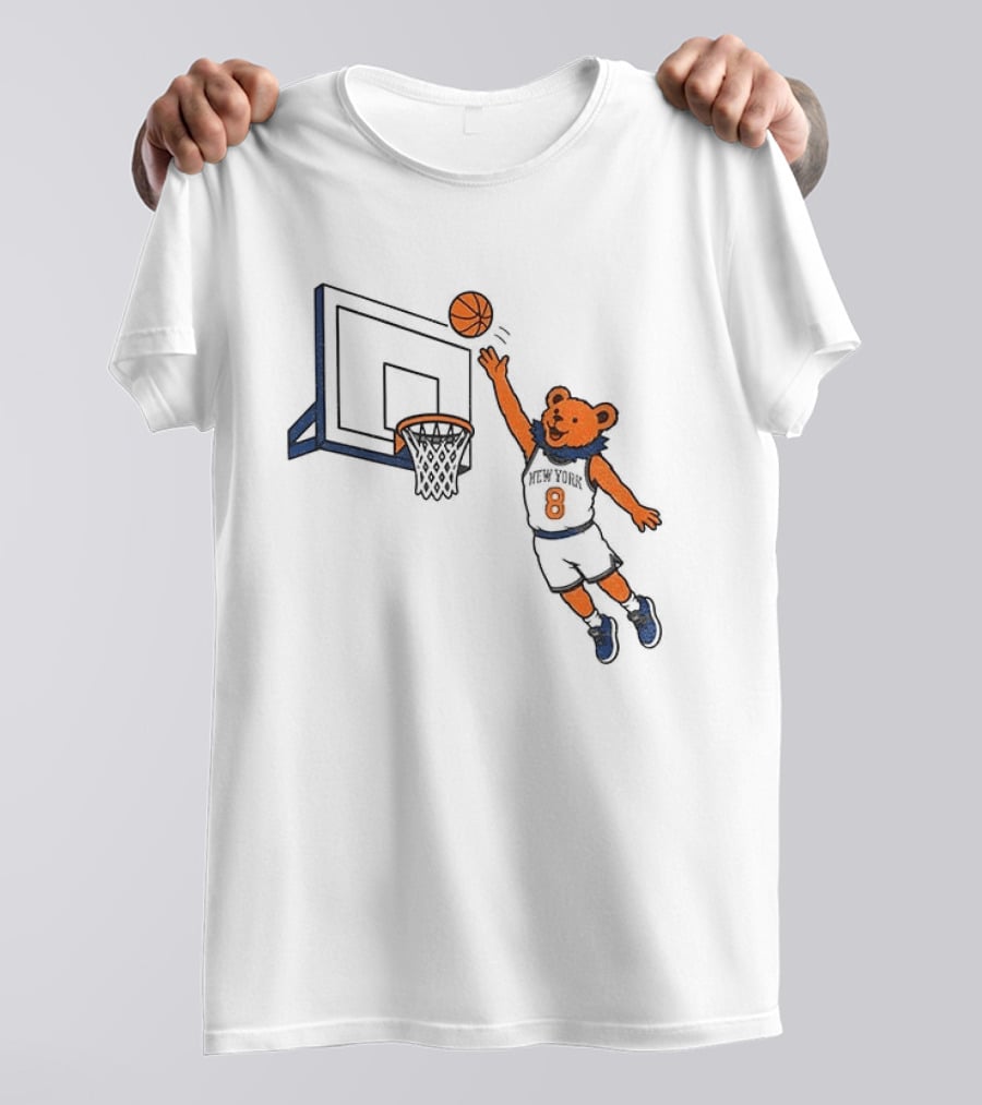 New York Knicks Grateful Dead Dancing Bear Basketball OG Anunoby Tip T-Shirt