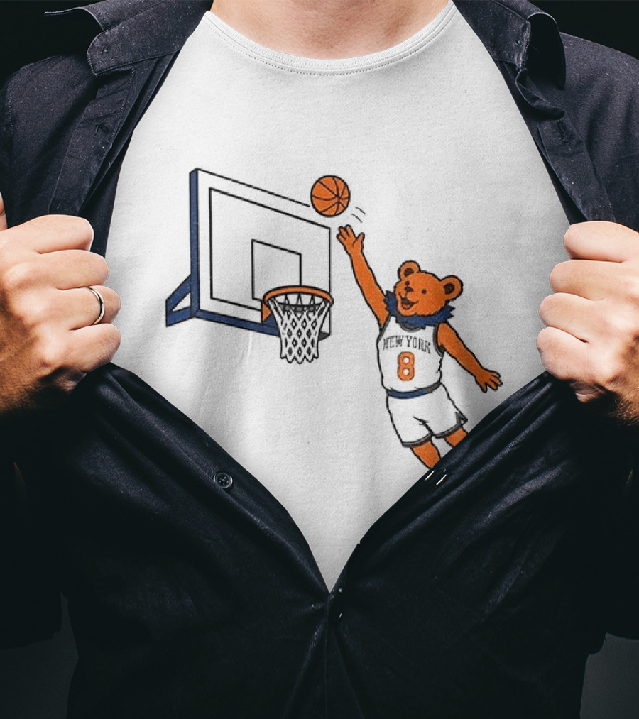 New York Knicks Grateful Dead Dancing Bear Basketball OG Anunoby Tip T-Shirt