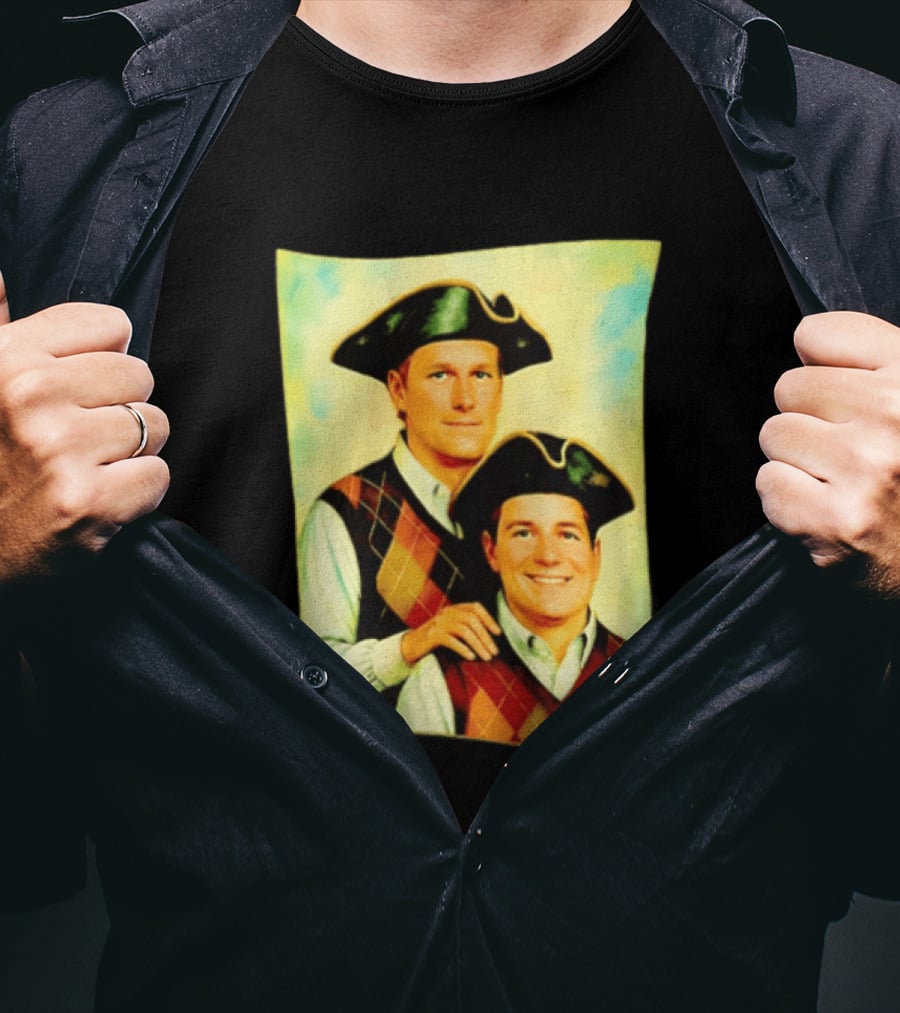 Bill Belichick Tom Brady New England Patriots Colonial Style Historical T-Shirt