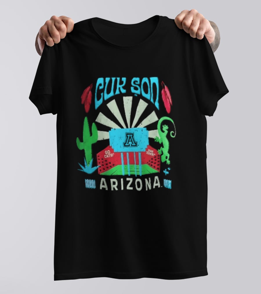 Arizona Go Cats Bear Down Cactus Lizard Desert T-Shirt