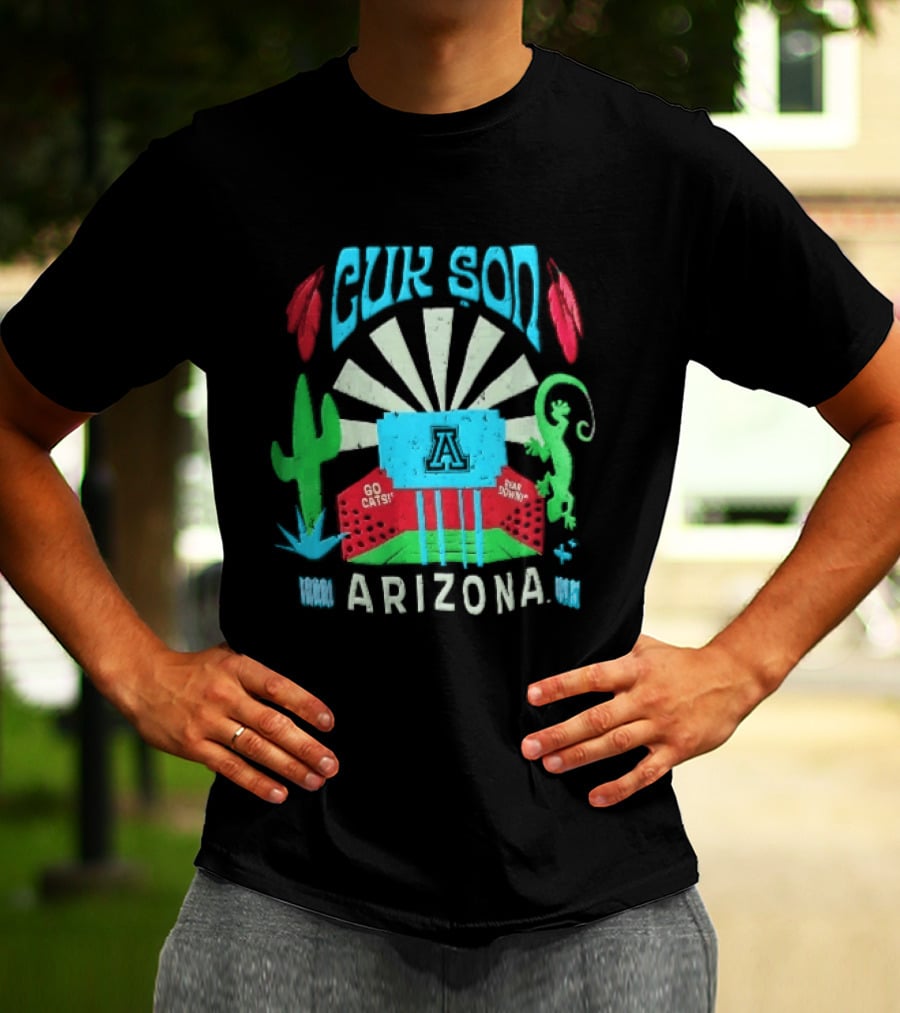 Arizona Go Cats Bear Down Cactus Lizard Desert T-Shirt