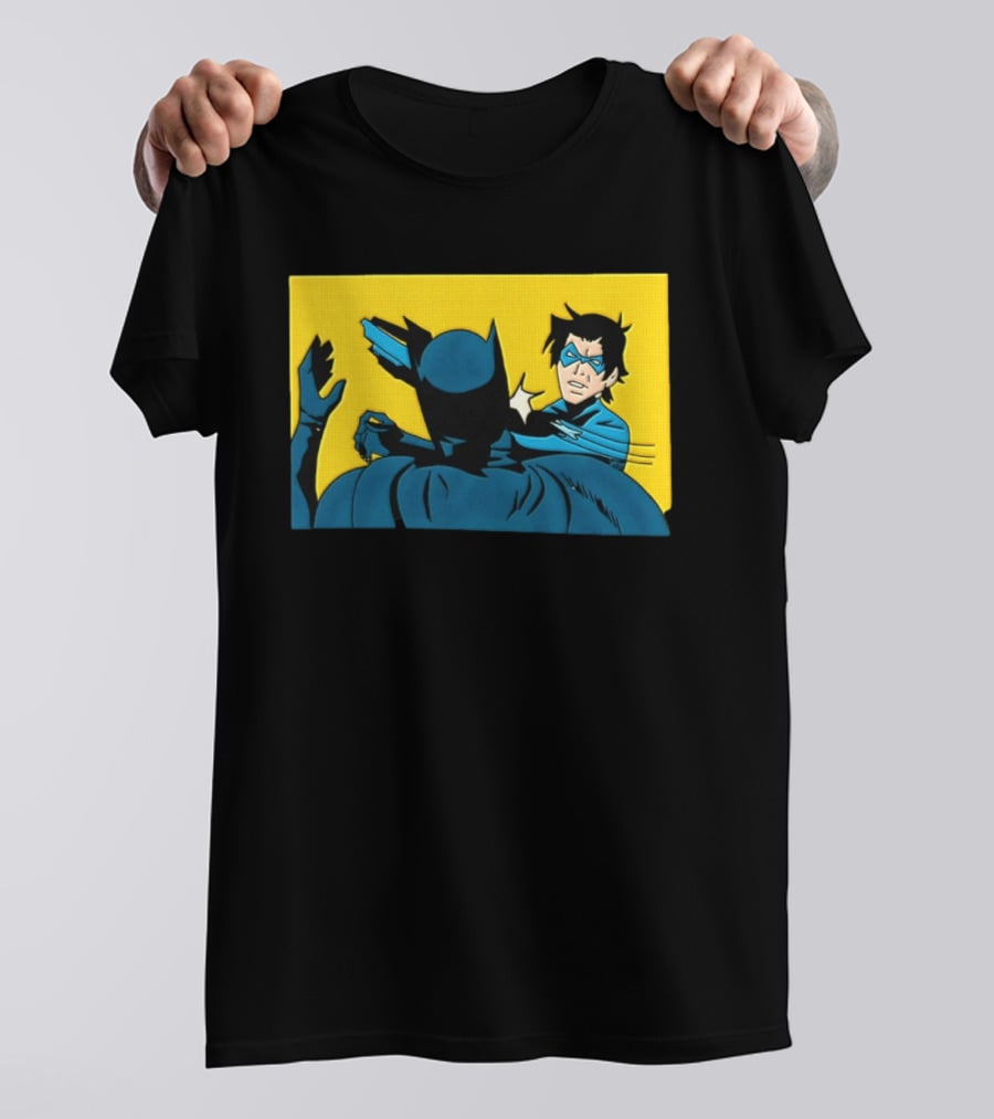 Nightwing Slapping Batman Meme Comic Panel Yellow T-Shirt