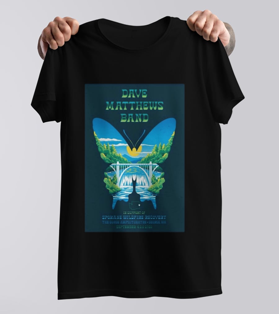Dave Matthews Band Gorge Amphitheatre George WA September 4 6 2026 Spokane Wildfire Recovery T-Shirt