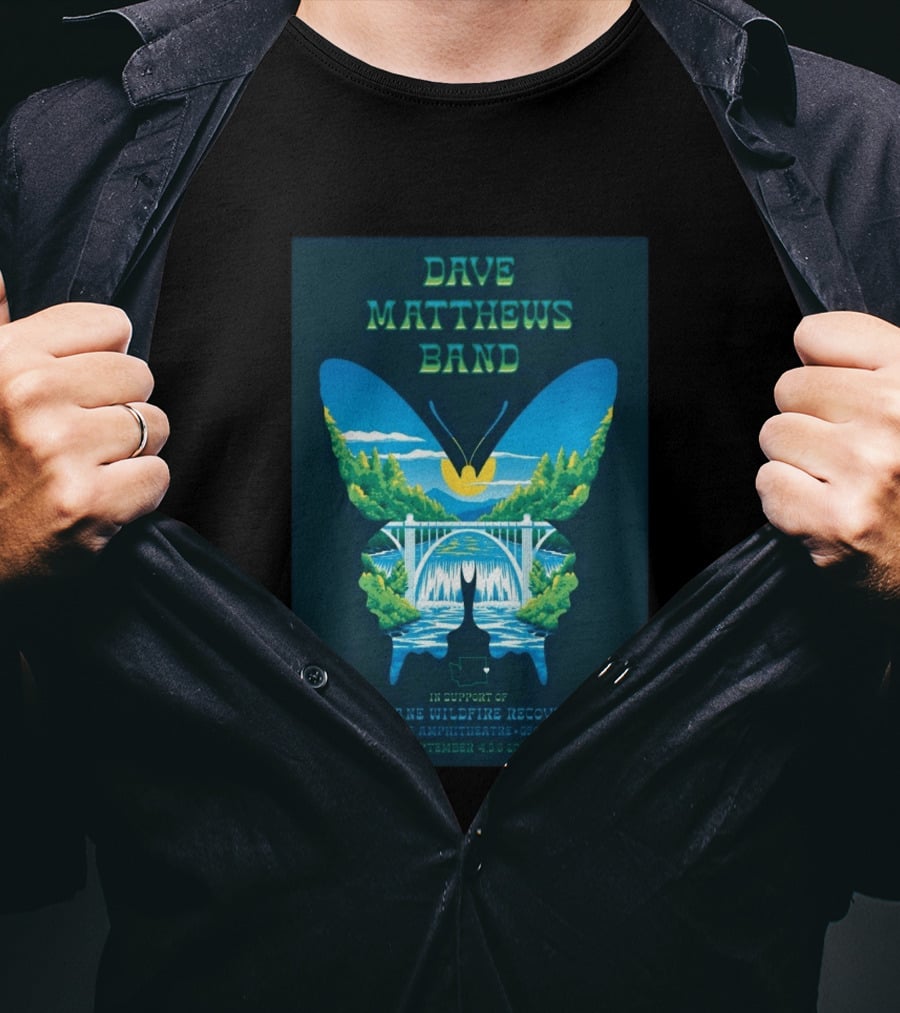 Dave Matthews Band Gorge Amphitheatre George WA September 4 6 2026 Spokane Wildfire Recovery T-Shirt