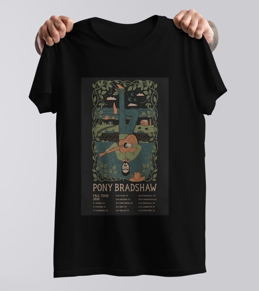 Pony Bradshaw Fall Tour 2026 Tyler Nashville Woodstock Knoxville Exclusive T-Shirt