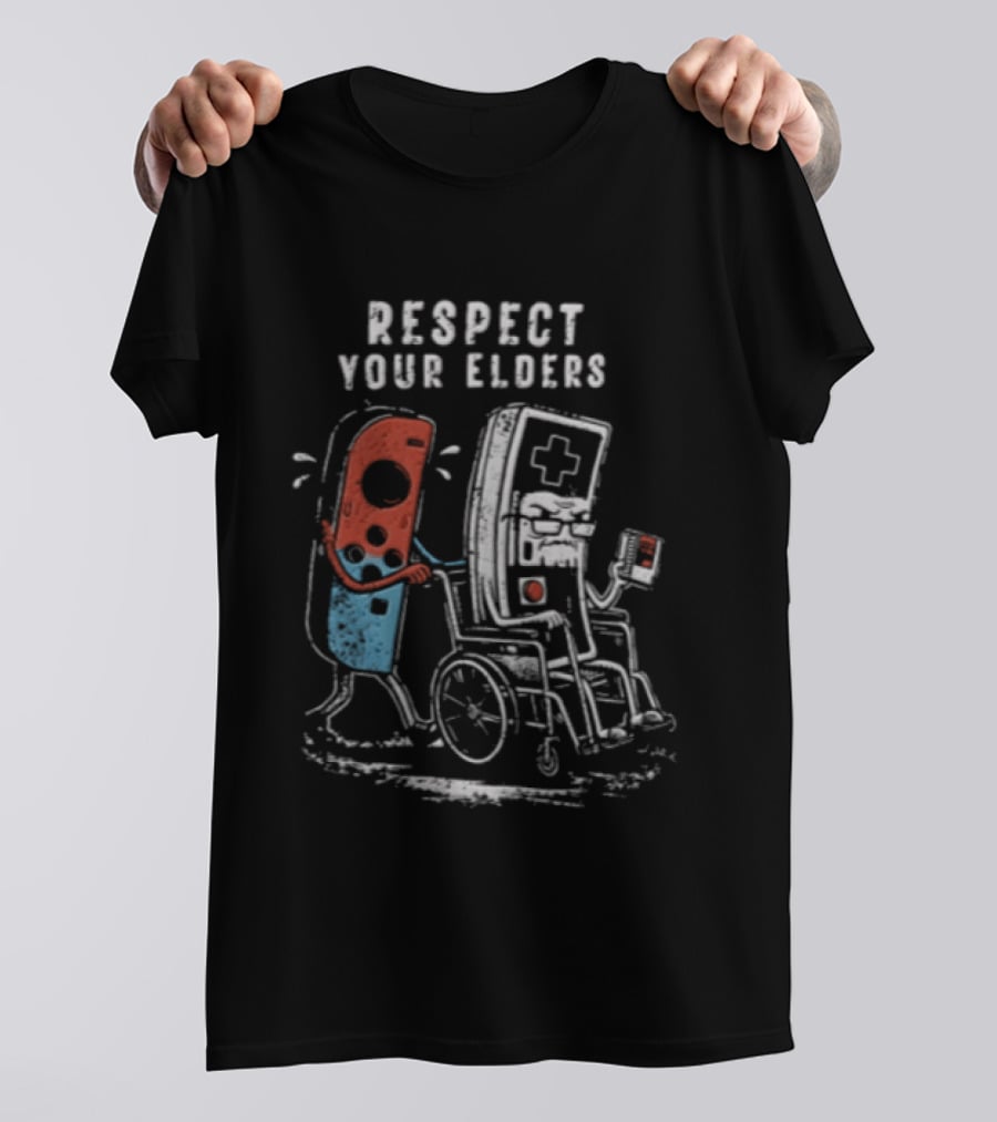 Respect Your Elders Retro Game Controllers T-Shirt