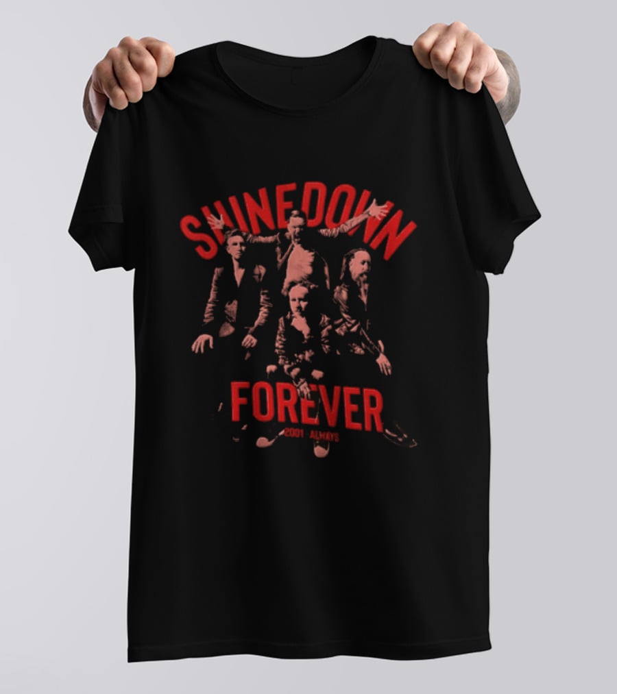 SHINEDOWN Forever 2001 Always Band Members Red T-Shirt