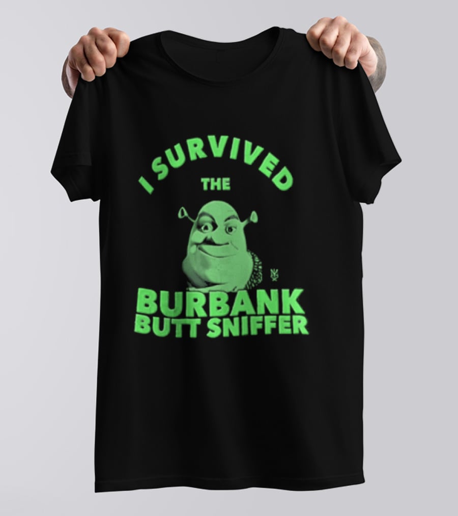 Shrek I Survived The Burbank Butt Sniffer Green Character Mashup T-Shirt