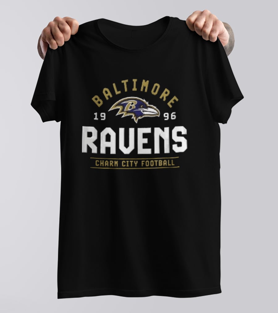 Baltimore Ravens Charm City Football 1996 Ravens Bird Head T-Shirt